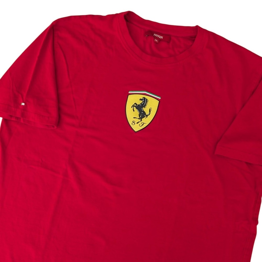 Ferrari Scuderia Shield Logo T-Shirt Red Mens XXL Short Sleeve Racing Cotton